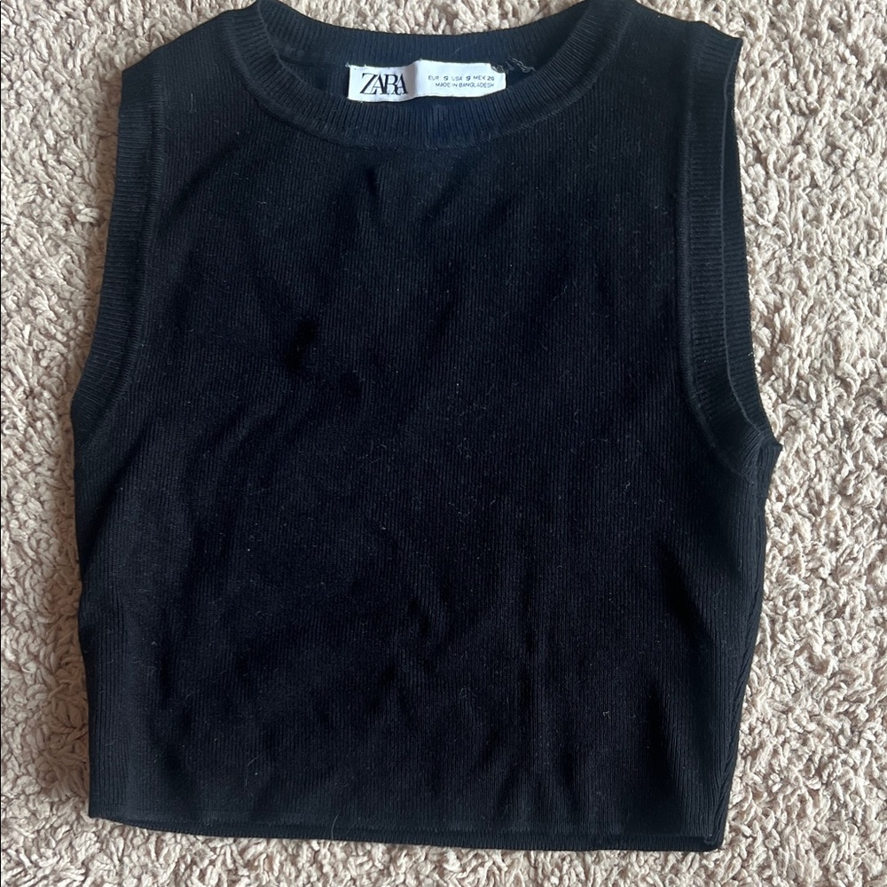 Zara Classic Black Knit Tank
